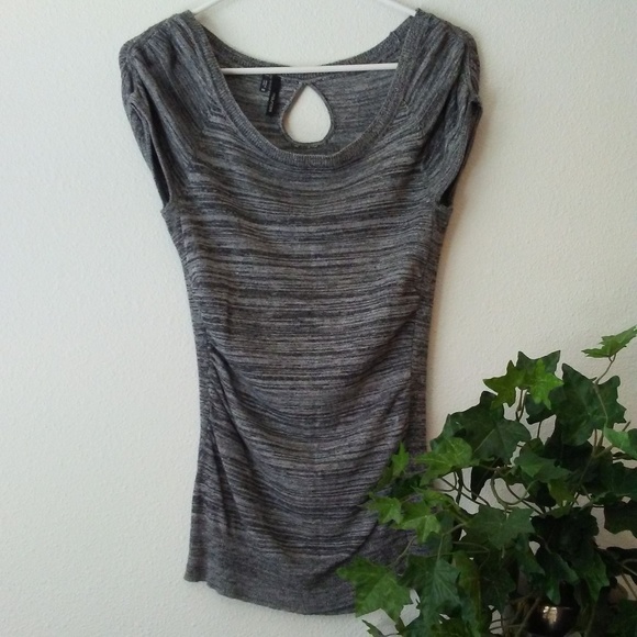 Maurices Sweaters - Maurices Ruched Key Hole Cap Sleeve Top